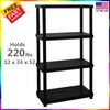 4 Tier Plastic Shelf Storage Rack Shelving Unit Garage Laundry Kitchen Shelves