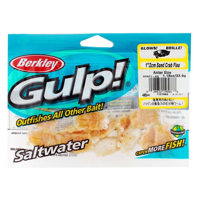 Berkley Gulp! Sand Crab Flea, Amber Glow, 1in