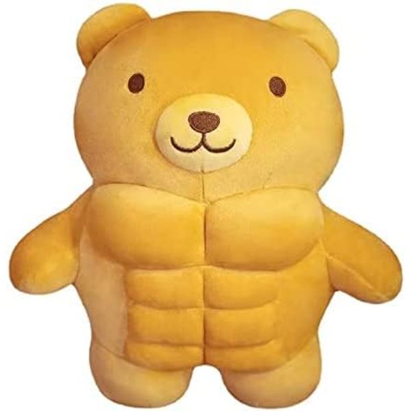 EXIGENT Kawaii Muscle Abs Teddy Bear Buff 30CM Plush Cuddly Stuffed Animal Toy Figure (Bear_30CM)