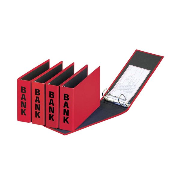 Bank File Ring Binder DL 2 Rings Assorted Colours red