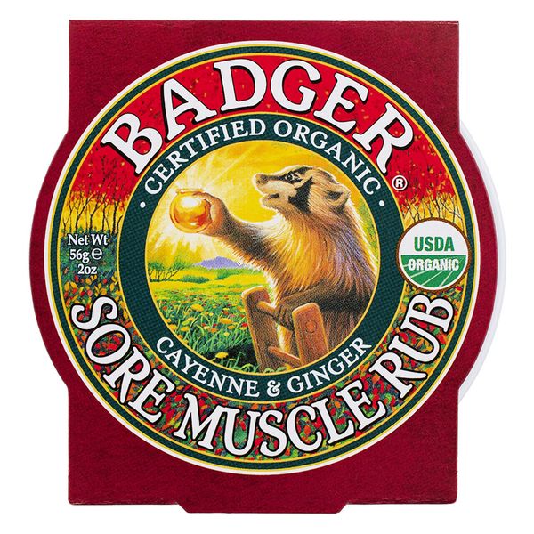 Badger Sore Muscle Rub Tin, Cayenne & Ginger, 2 oz