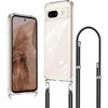 Google Pixel 8a Case, Clear, Shoulder, Neck Strap, Cross-Angled, Adjustable Google Pixel8a Cover, Thin, Transparent, PC Back + TPU Bumper, Shockproof, Scratch-Resistant, No Yellowing, Cute, Wireless
