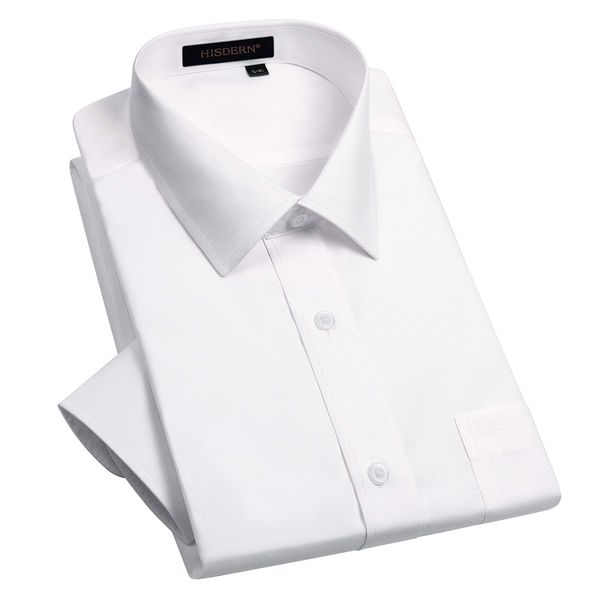 [Enlision] Men's Long Sleeve Shirt, Shape Stability, Antibacterial, Odor Resistant, White Shirt, Non-Iron, Business Shirt, Regular Collar, Quick-Drying, Fit, For Ceremonial Occasions, 01 Solid X White