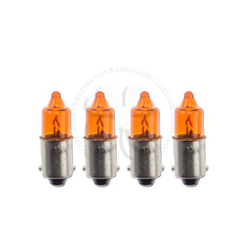 Amber 4x Light Bulb BA9S T4W 21W Turn Signal Blinker Single Filament Lamp