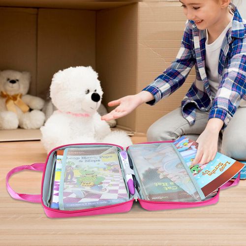 Gaga city Carrying Bag Compatible with Leapfrog LeapReader System Learn-to-Read 10 Book Mega Pack, Compatible with Leapfrog LeapReader Reading and Writing System, Pink