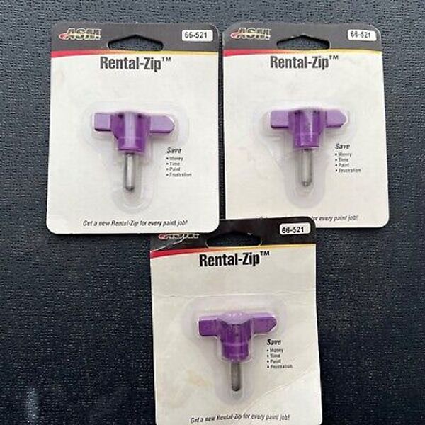 GRACO ASM Reversible Airless Paint Spray Tip Rental-Zip 66 521 Purple .021 LOT/3