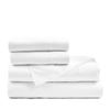 Lush Decor Farmhouse Milo Solid Silver-Infused 4 Piece Sheet Set, Twin, White