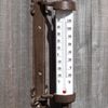 Cast Iron Bird Wall Thermometer Antique Brown Rustic Window Frame Garden Decor, 27.5cm Height