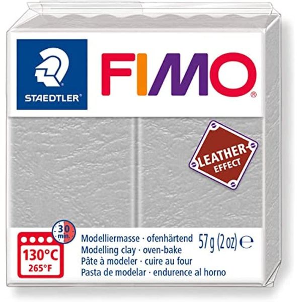 STAEDTLER Fimo Leather-Effect Oven-Hardening Modelling Clay Dove Grey 8010-809