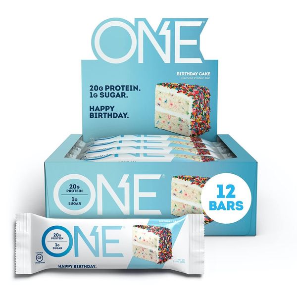 ONE Protein Bars, Birthday Cake, Gluten Free Protein Bars with 20g Protein an...