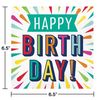 Creative Converting Birthday Burst Napkins, 6.5", Multi-color