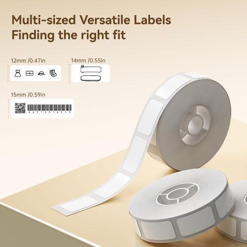 NIIMBOT D110 Label Maker Tape Adhesive White Label Paper 0.55" X 1.18" (14 X 30mm) 210 Labels/Roll, Compatible D11 D110 Label Printer, Thermal Paper Black on White, 3-Roll