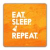 Shopagift Eat Sleep Badminton Repeat 2 Pack Coasters - 9cm x 9cm