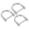 PATIKIL D-Ring Shackles, 3Pcs 15/32 Inch Inside Width Solid Stainless Steel U Shape Small Shackles for DIY Leather Craft Replacement