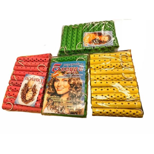 Set of 20 rubber rollers with elastic band, curls, hair curlers, diameter 1 cm