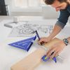 Square Combination Woodworking Tools, 7inch Carpenter Square Wood Working Tools and Accessories, 12inch Square Ruler, Includes Small Bubble Level, Protractor Angle Ruler Carpentry Tool