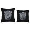 Snow Leopard Face Throw Pillow