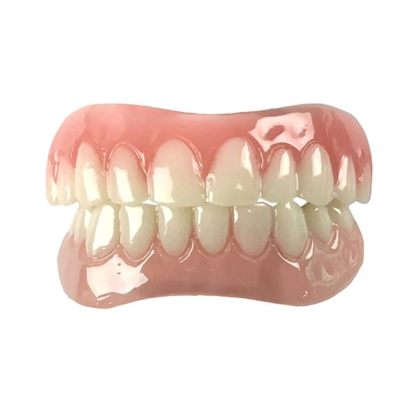 Instant Smile Comfort Fit Flex Teeth - Upper and Lower Matching Set, Natural Shade! Fix Your Smile at Home Within Minutes!