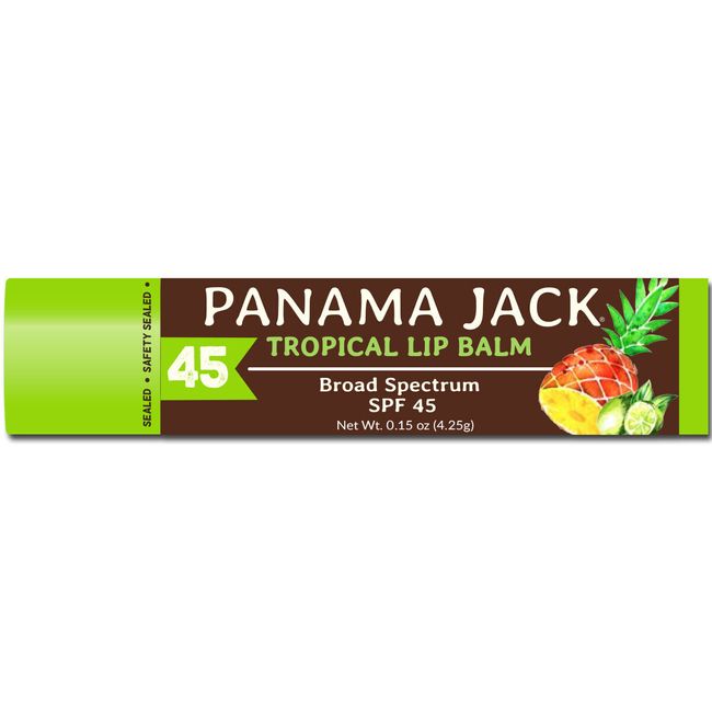 Panama Jack SPF 45 Lip Balm - UVA-UVB Sunscreen Protection (Pack of 2 Tropical)