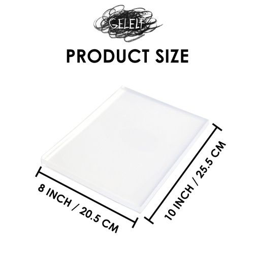 GELELF New Generation Gel Printing Plate, Upgraded Formula Printing Plate for Gel Printing Art, Gel Monoprinting Kit, Printmaking Supplies, No Aging and Bubbling(A4: 8" x 10")