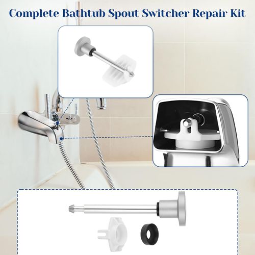 2 Set Tub Spout Diverter Repair Kit, Leak-Proof Shower Diverters with Diverter Valve Stems Cup Seals and Gates Universal Tub Faucet Repair Replacement Parts for Shower Bathtub Plumbing Fixture