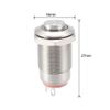 sourcing map Latching Metal Push Button Switch High Head 12mm Mounting Dia 1NO 3-6V Red LED Light