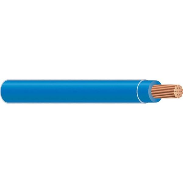Wirenco 6 AWG 19-Stranded THHN Blue Copper Building Wire (100Ft Cut)