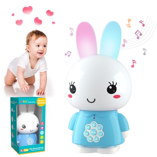 alilo Bunny Music and Stories Audio Player, Educational Toys for Toddlers & Preschoolers, Screen-Free Listening Imagination Building,White Noise for Kids (Honey Bunny, Blue)