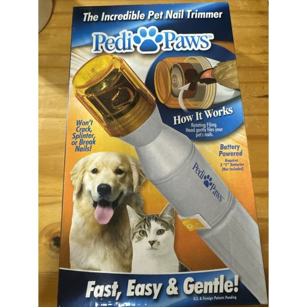 Pedi Paws pet nail trimmer battery powered requires 2 "C" batteries not included