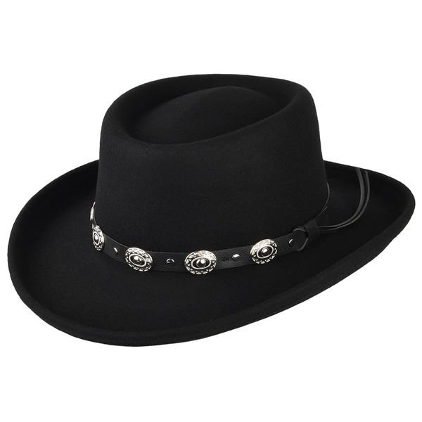 Jaxon & James Crossfire Wool Felt Gambler Hat - Black M