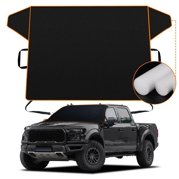 Migaven Large All Weather Windshield Cover for Ice and Snow, Enhanced 600D Oxford Fabric Windshield Frost Cover for Auto Car Pickup Truck SUV Sedan (65 x 47 inches)