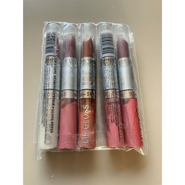 5x ZALAN 2 IN 1 Long Wearing Lipstick Lip Gloss 501, 505 and (3x)506 Colors