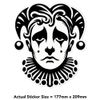Medium 210mm 'Pierrot Face' Clear Static Window Cling Sticker/Decal (Black) (WC00109420)