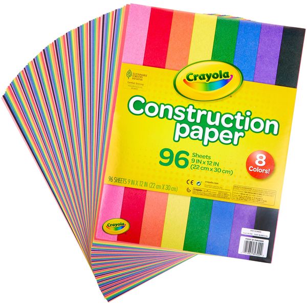 Crayola 9" x 12" 8-Assorted Color Construction Paper - 96/Pack