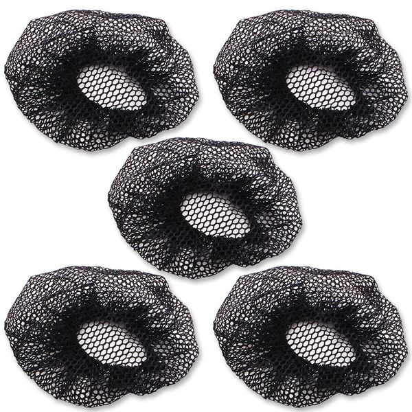 Hair Net (Black/Set of 5) Chignon Net Bun Net Nylon