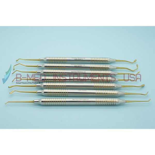7 Piece Amalgam Pluggers/Condensers Titanium Coated Tips Dental Instruments