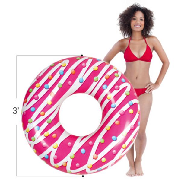 Inflatable Pool Float Donut Perfect Lounger, Raft Float for Pools Lakes Beaches,