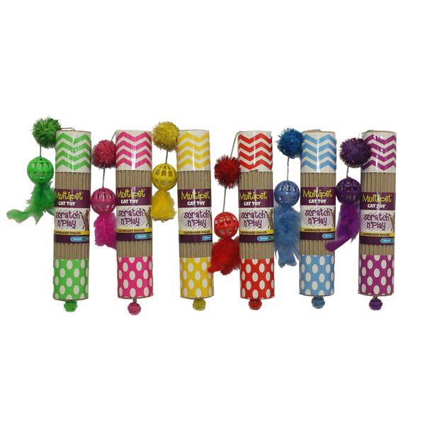 Multipet Cardboard Roller 9.5" Cat Toy, Assorted