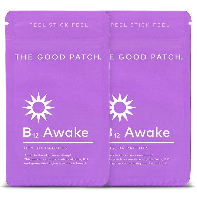 2 Pk. The Good Patch, 2pk. B12 AWAKE, Qty. 8 Patches Peel, Stick VEGAN Energy!