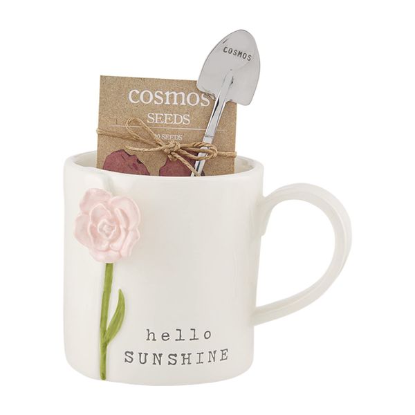 Mud Pie Mug with Flower Seeds and Marker Set, Hello, mug 12 oz