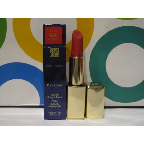 ESTEE LAUDER ~ PURE COLOR REFILLABLE MATTE LIPSTICK ~ # 666 CAPTIVATED ~ .12 OZ