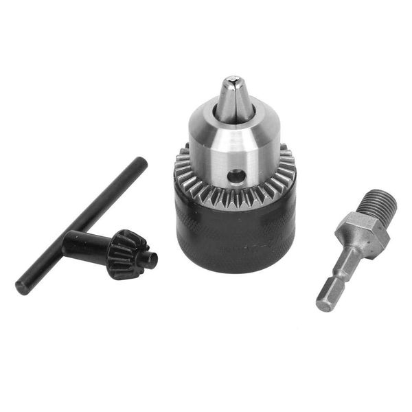 1/2-20UNF Keyed Drill Chuck with 3 Teeth 1.5mm -16MM Clamp Range with 1/4" Hex Shank for Hammer Converter Converter Converter Tool