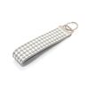 Houndstooth Keychain Gray Fabric Key Fob Wristlet