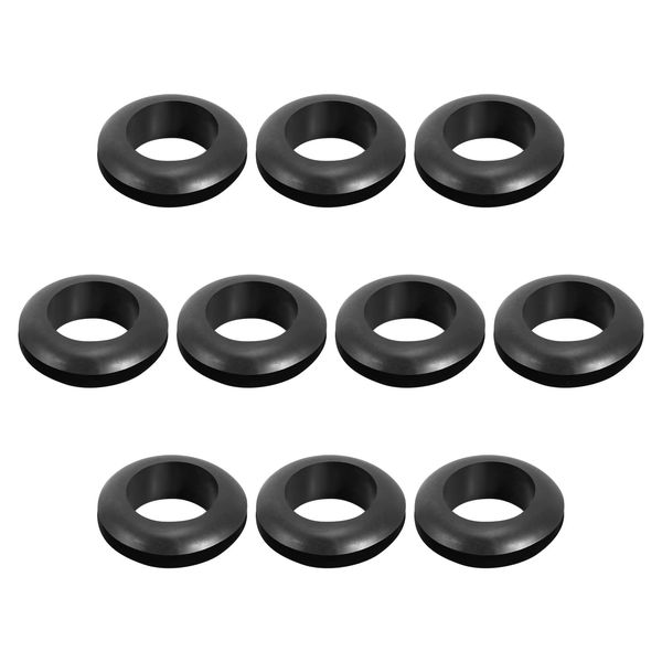 Rebower Rubber Grommets Flexible Wire Hole Plugs 16mm Mount Diameter/Black / 100pcs