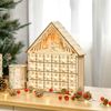 Christmas Advent Calendar Wooden Countdown House Décor w/ Bible Manger Scene