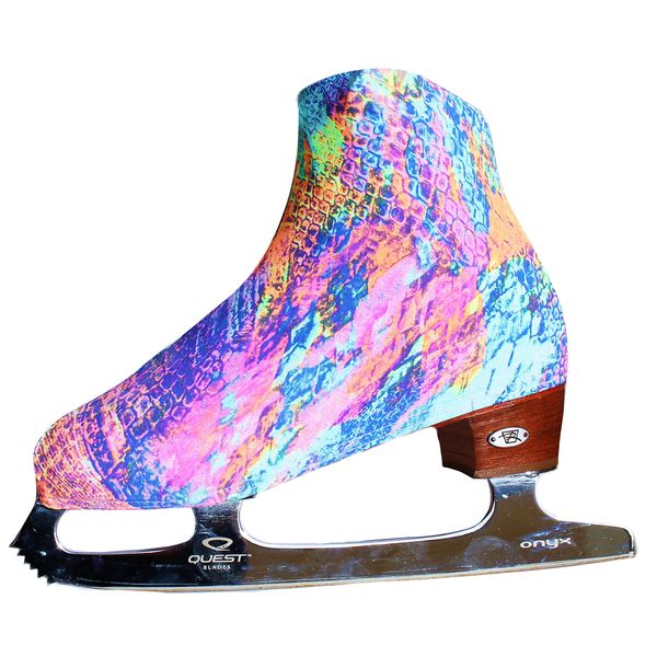 Ice Fire 1 Pair Skate Boot Covers | Durable Boot Protector for Ice/Figure/Roller Skate | Universal Size | Skating Accessory- Neon Lights