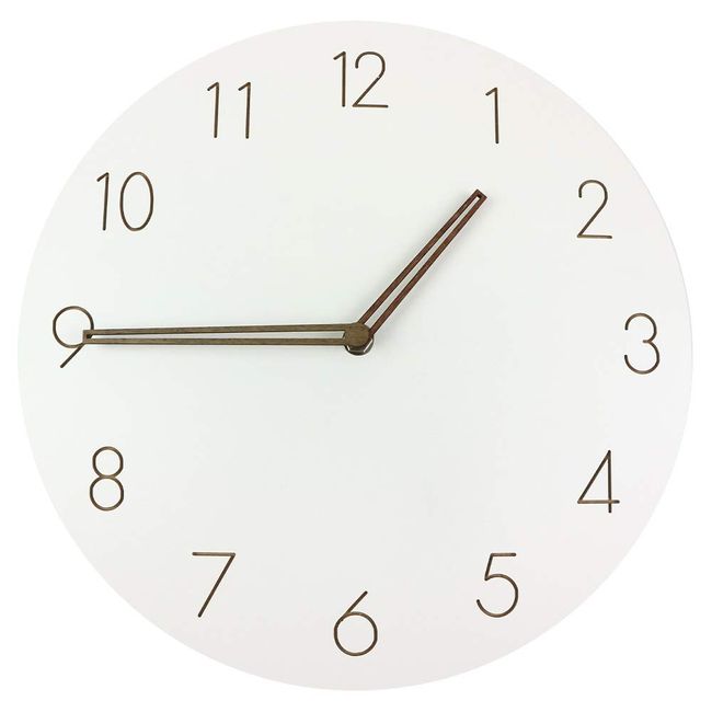 MOLCRE Simple Easy-to-Read Wall Clock, Circular, Silent, Continuous Second Hand, Stylish, Numbers, Easy to Read Interior (White)