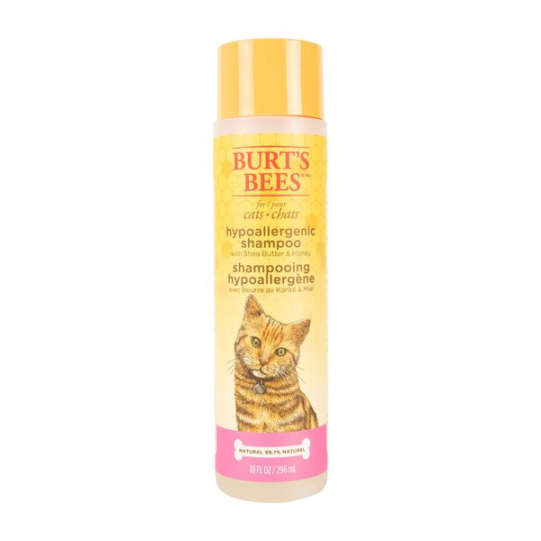 Burt's Bees for Pets Cat Hypoallergenic Cat Shampoo with Shea Butter & Honey | Best Shampoo for Cats with Dry or Sensitive Skin | Cruelty Free, Sulfate & Paraben Free, pH Balanced for Cats - 10oz