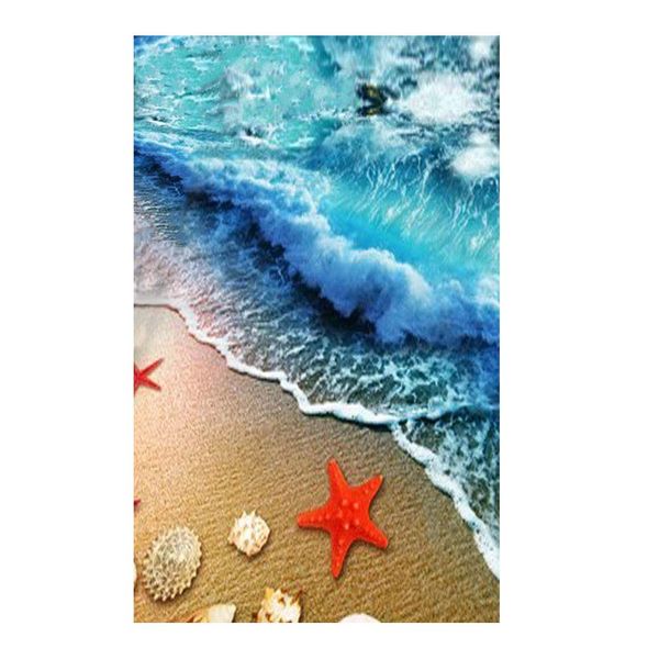 ZaH Thin Area Rug Non-Slip Doormat Carpet Printing Rug for Living Room, Bedroom, Kitchen, Bathroom (2x3-19.7"x31.5", Wave)