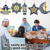 EULAPGOE Eid Decorations - 20pcs Reusable Islamic Ceiling Hanging Decorations with Moon, Swirls and Eid Mubarak Designs